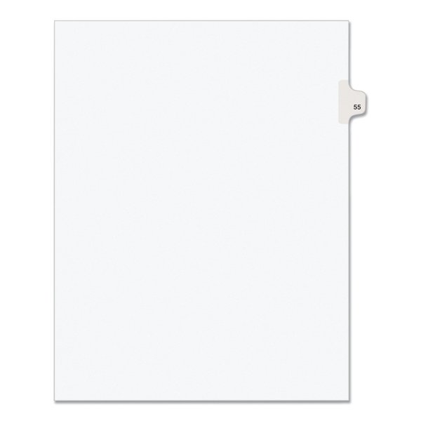 Avery Dennison Numerical Index Tab-55, 8-1/2 x 11", White, PK25 01055